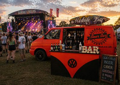 Beer Buz VW Mobile Bar setup at a music festival